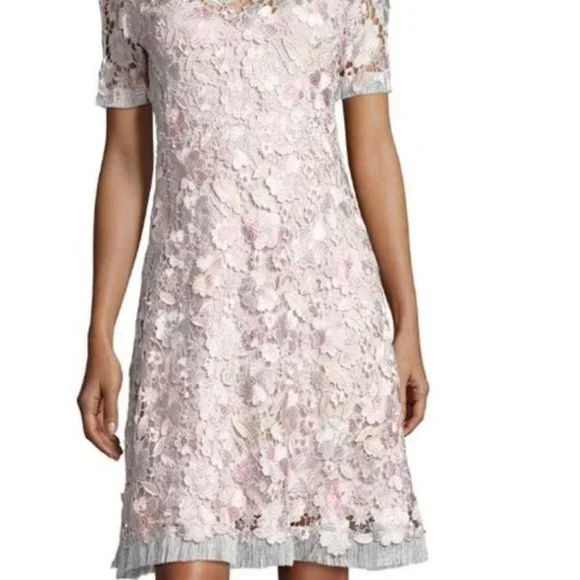 Elie Tahari Laura Lace Dress - Soft Pink